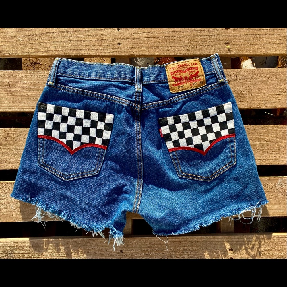 custom painted levi jean shorts